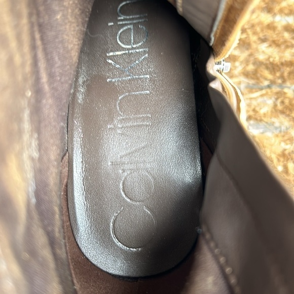 Calvin Klein Square Toe Suede Ankle Booties Bohemian Festival Summer Vibes Sz 8 - Picture 11 of 11